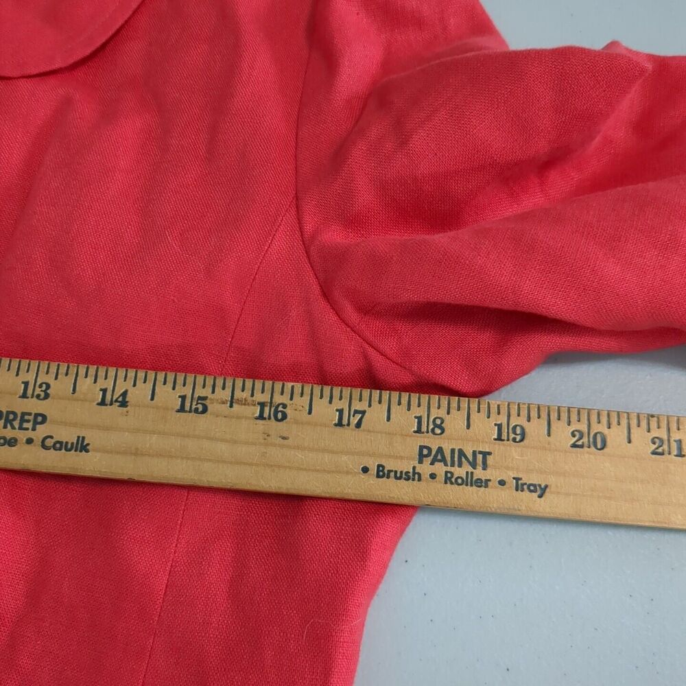 Talbots Blazer Jacket Red Linen Button Up Career … - image 3